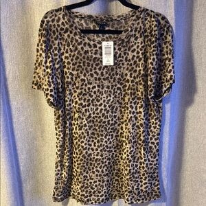 Torrid Leopard Print Mesh Women's short sleeve Top